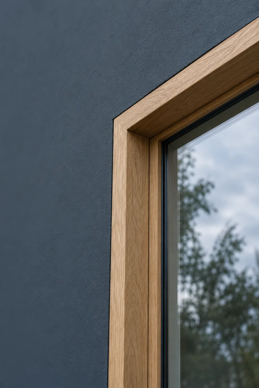 Detail van een houten kozijn